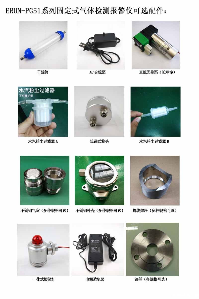 无线传输移动式六合一气体浓度检测摄像仪可选配件