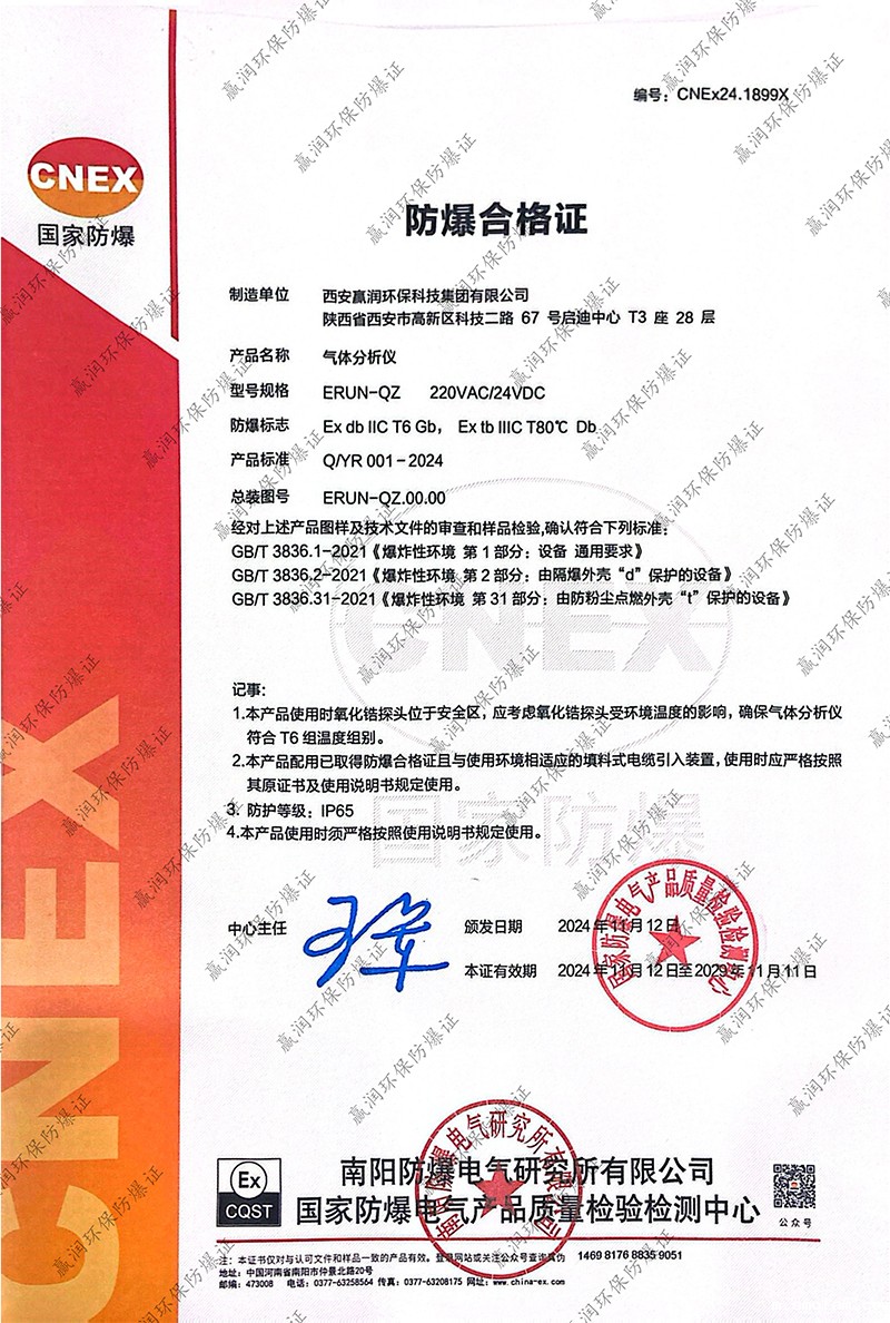 热烈祝贺 | bv伟德国际体育1946气体分析仪再次成功取得防爆合格证！